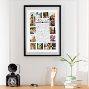 Poster 85 razões pelas quais te amamos fotografar o anive