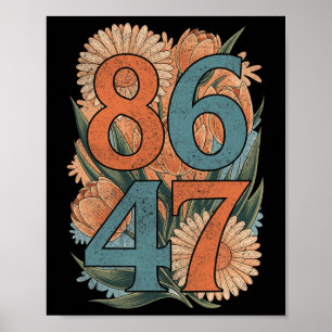 Poster 8647 Anti Trump Democrata Floral Presidente Libera
