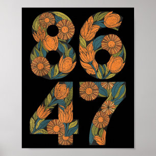 Poster 8647 Anti Trump Democrata Floral Presidente Libera