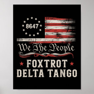 Poster 8647 Foxtrots Deltas Tangos Bandeira da América