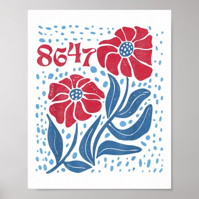 Poster 8647 Sutil Anti Trump 86 47 Estilo Floral Boho (Frente)