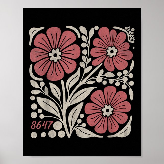 Poster 8647 Sutil Anti Trump 86 47 Estilo Floral Boho _3 (Frente)