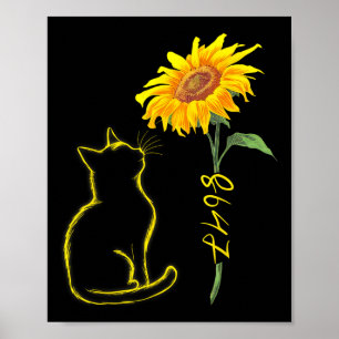 Poster 8647 Sutil Anti Trump 86 47 Gato Girassol Floral