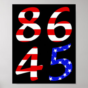 Poster 86 45 Bandeira Patriótica Anti Trump em Dificuldad