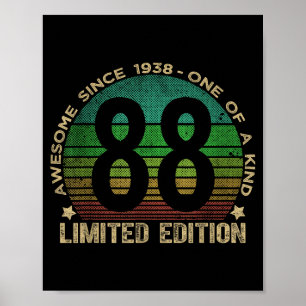 Poster 88 Anos de Idade Vinho 1938 Edição Limitada 88º An