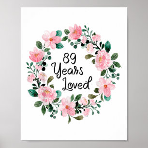 Poster 89 Anos Amavam Mulheres Homens Com 89 Anos Engraça