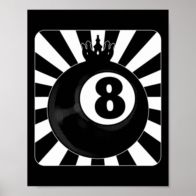 Poster 8 Ball Piscina Billiard Player (Frente)