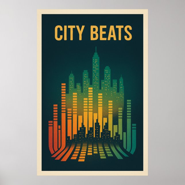 Poster 8, City Beats, Vintage (Frente)