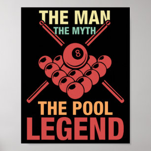 Poster 8 Jogador De Piscina De Bola O Homem O Mito A Pisc