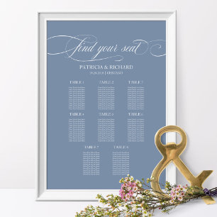 Poster 8 Mesas Gráfico de Casamento Conselho Azul