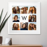 Póster 8 Monograma personalizado de colagem de fotos pret<br><div class="desc">Você pode usar fotos do Instagram para este design. Use 8 fotos quadradas para criar um presente exclusivo e pessoal. Ou você pode ficar com o filhote hipster e fazer uma moda. Se precisar ajustar as fotos,  clique na ferramenta personalizar para fazer alterações.</div>