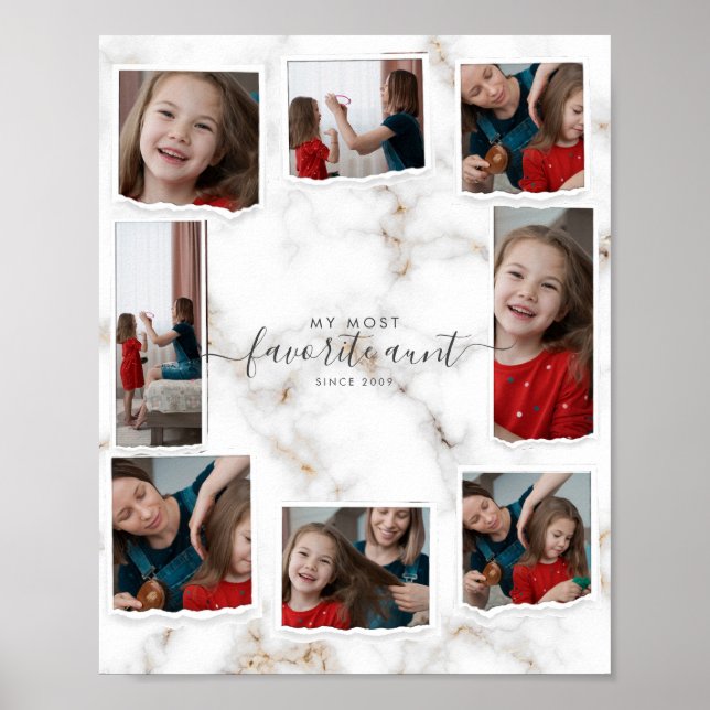 Poster 8 Oito Pessoas com Colagem de Fotografias, Tia Mod (Frente)