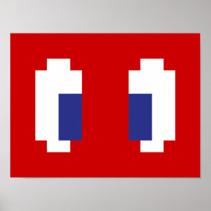 Póster 8 olhos de Manga do pixel do bocado