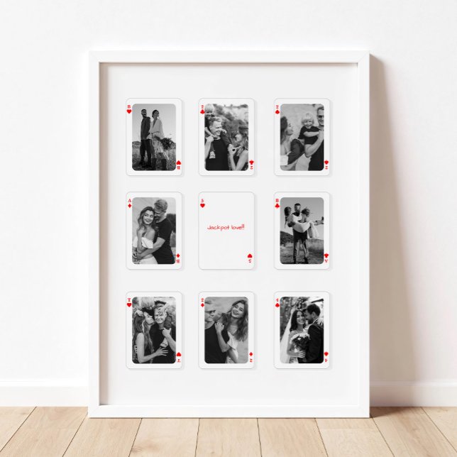 Poster 8 Photo Collage How Lucky Are We Playing Cards (Criador carregado)