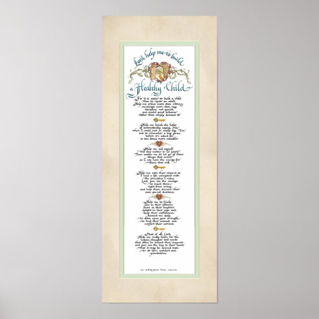 Póster 8 x 20 Construir uma criança saudável, pergaminho  (Frente)