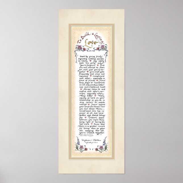 Póster 8 x 20 Para Construir um Amor Duradouro Bronze Loi (Frente)