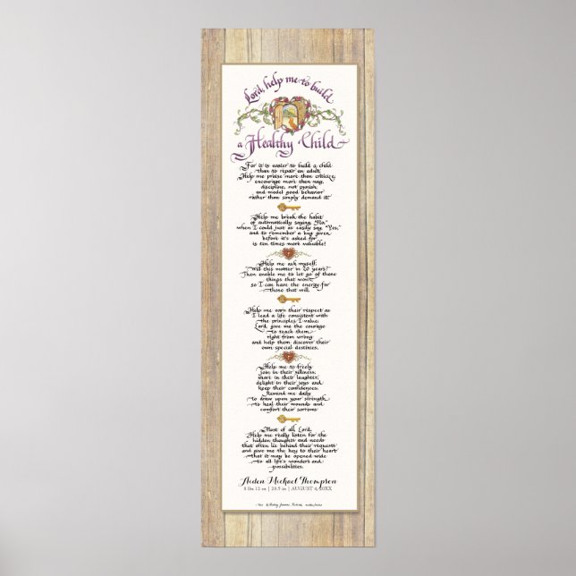 Póster 8 x 24 Crie uma criança saudável - Cerca de madeir (Frente)
