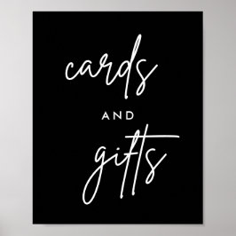 Poster 8x10 Cartões e Mesa de casamento Black Modern
