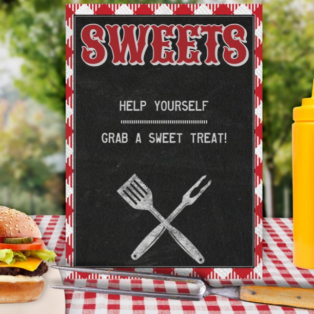 Poster 8x10 CHURRASCO de quintal Sinal de Mesa de anivers (Criador carregado)