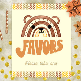 Poster 8x10 Favoritos Aniversário Urso Boho Floresta