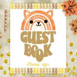 Poster 8x10 Livro de convidados Boho Woodland Fox Anivers