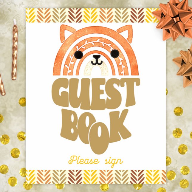 Poster 8x10 Livro de convidados Boho Woodland Fox Anivers (Criador carregado)