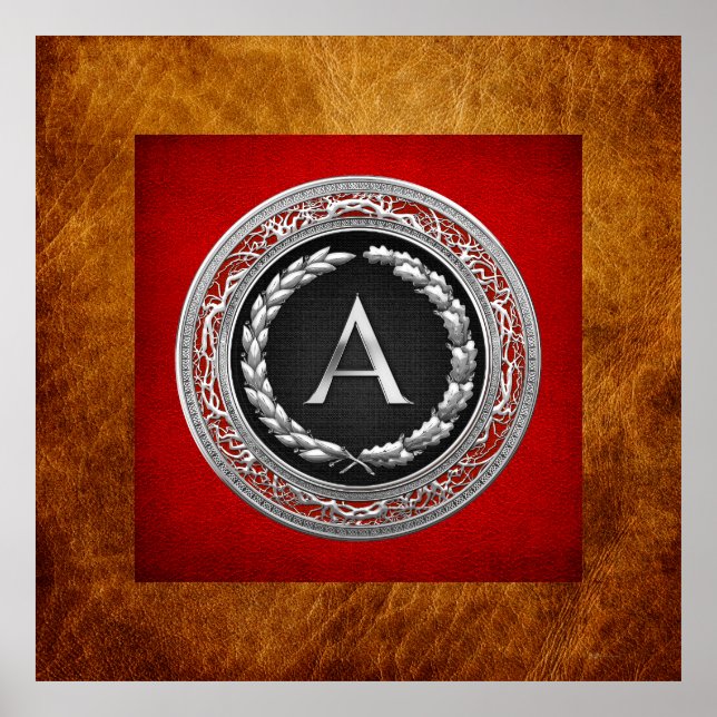 Póster [900] Monograma de prata "A" (Frente)