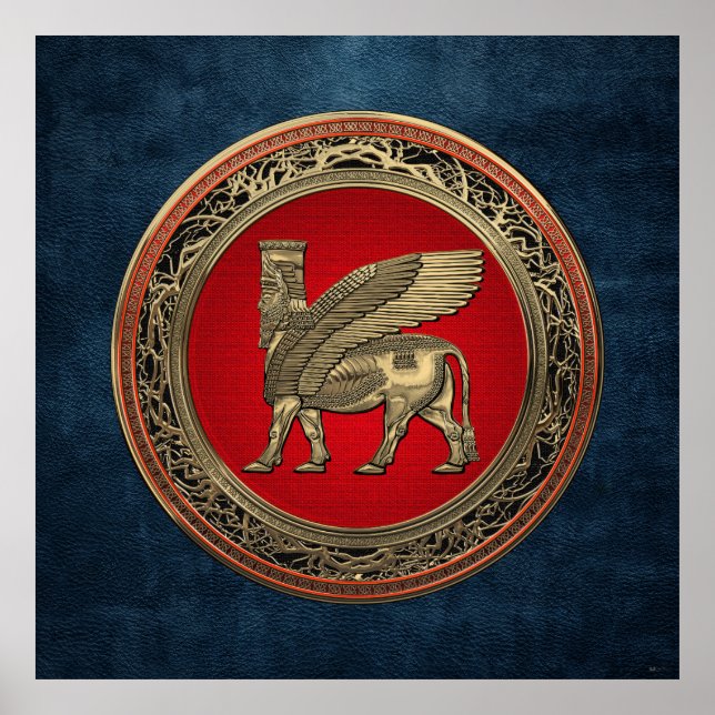 Poster [900] Touro Assírio - Dourado Lamaçu (Frente)