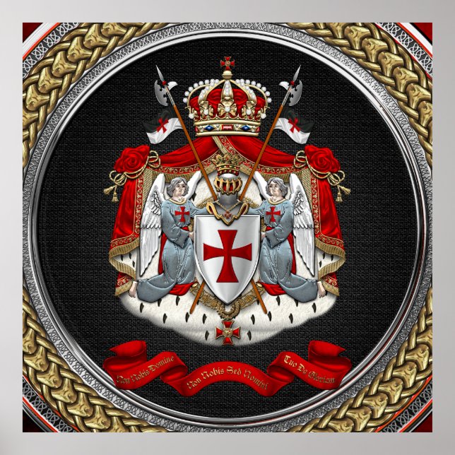 Poster [901] Cavaleiros Templários Casaco de Armas (Frente)