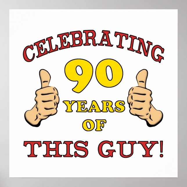 Poster 90 Birthday Gift Para Ele (Frente)