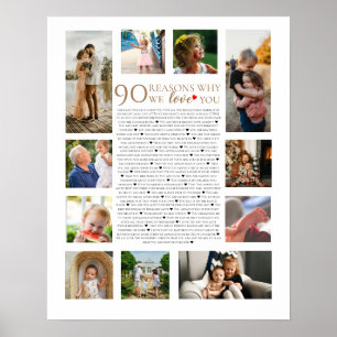 Poster 90 razões pelas quais amamos colagem de fotos de a