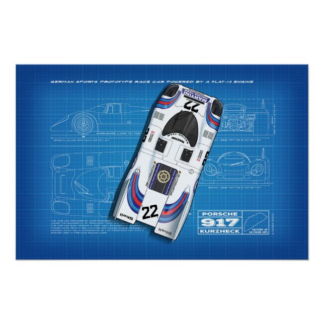 Póster 917 Martini Blueprint (Frente)