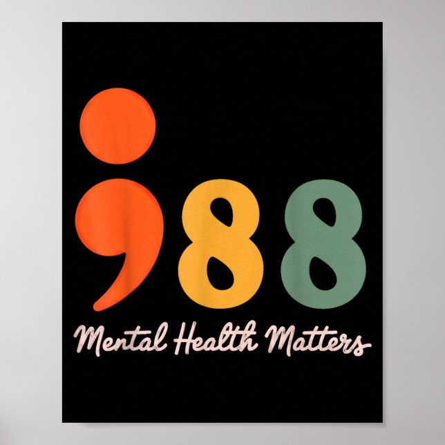 Poster 988 Ponto e Vírgula Prevenção à Saúde Mental (Frente)