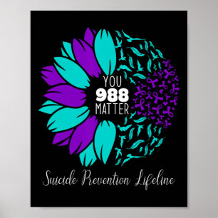 Poster 988 Prevenção Contra O Suicídio Sensibilização Sem