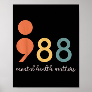 Poster 988 Saúde Mental Por Semicolon Prevenção Suicida