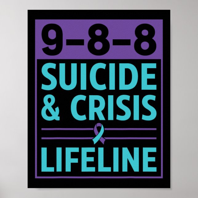 Poster 988 Suicídio E Prevenção De Crises (Frente)