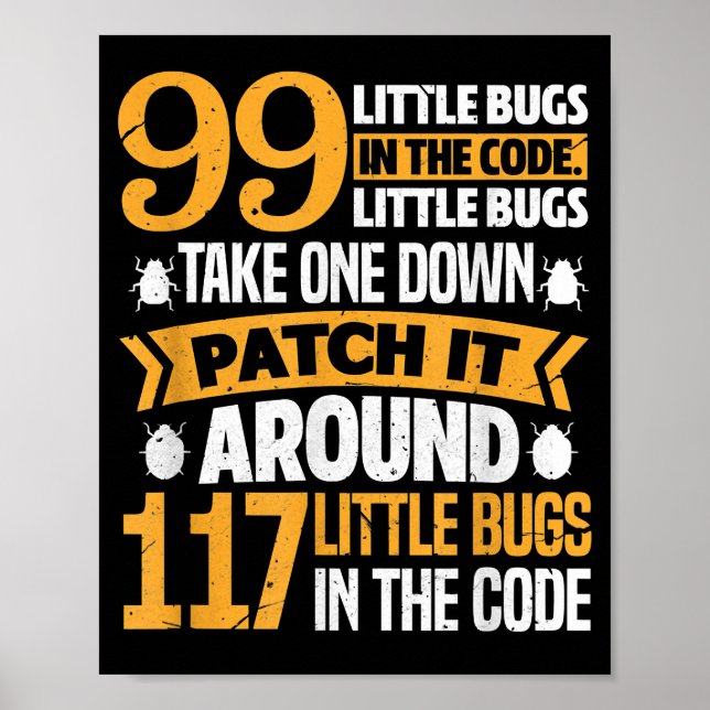 Poster 99 Pequenos Insetos No Programador De Insetos Do C (Frente)