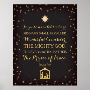 Póster 9:6 de Isaiah para até nós uma criança é nasci