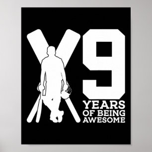 Poster 9 Anos Sendo um Críquete Incrível 9º Aniversário 