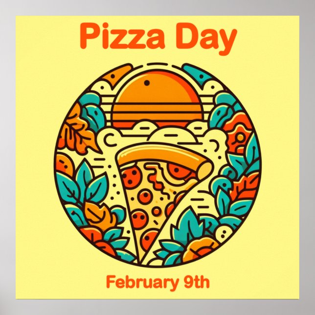 Poster 9 de fevereiro - Dia da Pizza (Frente)