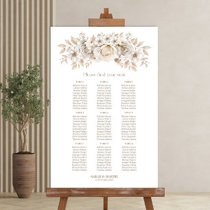 Poster 9 Gráfico de Casamento Floral Branco Mesa