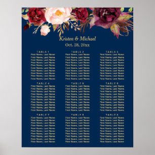 Poster 9 Gráfico de Casamento Floral de Casamento da Burg