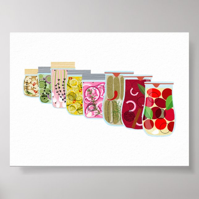 Poster 9 Jars de latas de Comida (Frente)