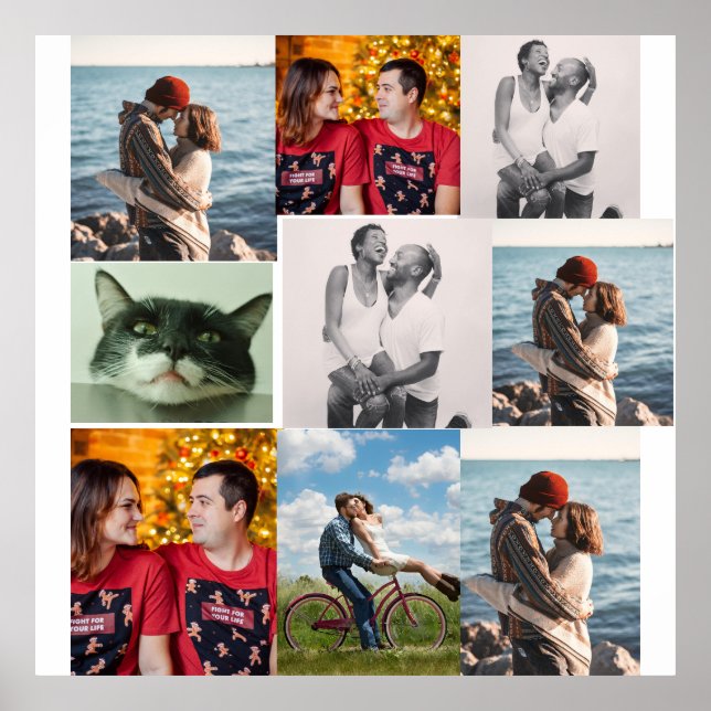 Poster 9 Photo Custom Personalized Collage (Frente)