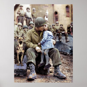 Póster 9o Divisão blindada Técnico, France, 1945