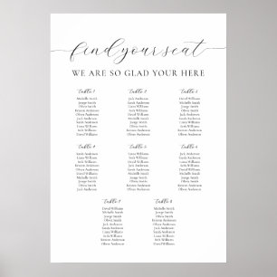 Poster A1 Nossas Mesas Favoritas do Gráfico 8 de Assentos