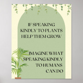 Poster A4 Fale gentilmente com as plantas