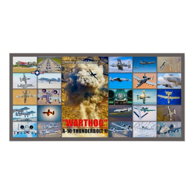 Póster A-10 THunderBOLT II "MONTAGE" (Frente)