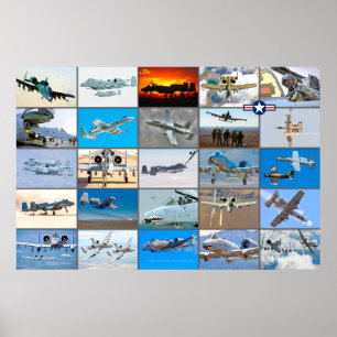 Poster A-10 THunderBOLT II "MONTAGE"