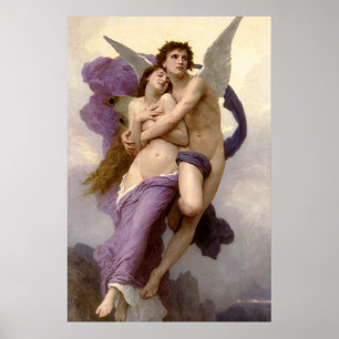 Póster A abducção da psique por Bouguereau